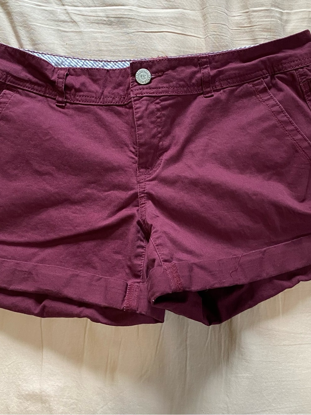 Aeropostale Women's Burgundy Cotton Chino Shorts